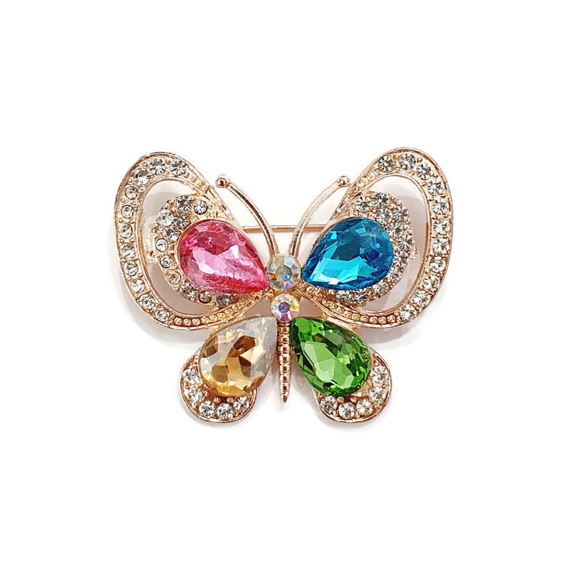 Korea High-end Mutiara Oval Berlian Imitasi Bros Perhiasan Populer