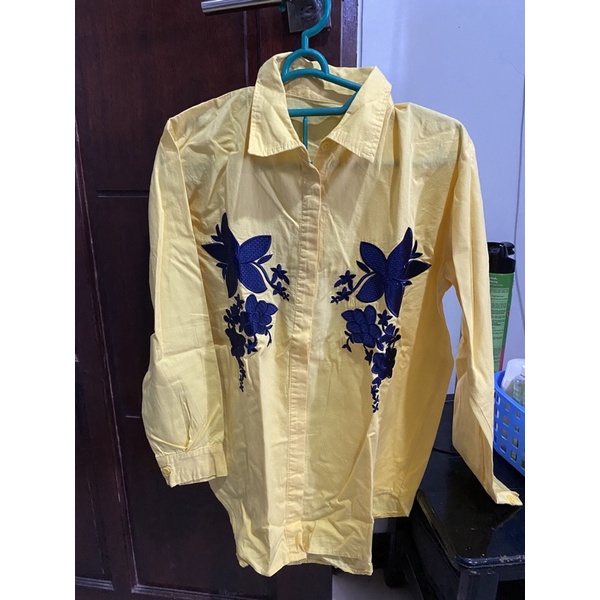 Preloved KEMEJA KUNING BORDIR