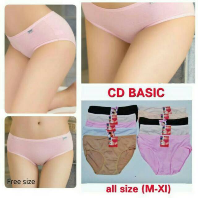 Cd Basic Wanita Fit XL Bahan Adem Termurah / Celana Dalam Cewek Basic All Size