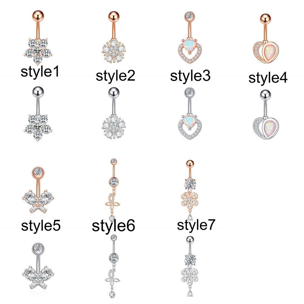 WONDER Belly Button Ring Wanita Surgical Steel Crystal Navel Rings