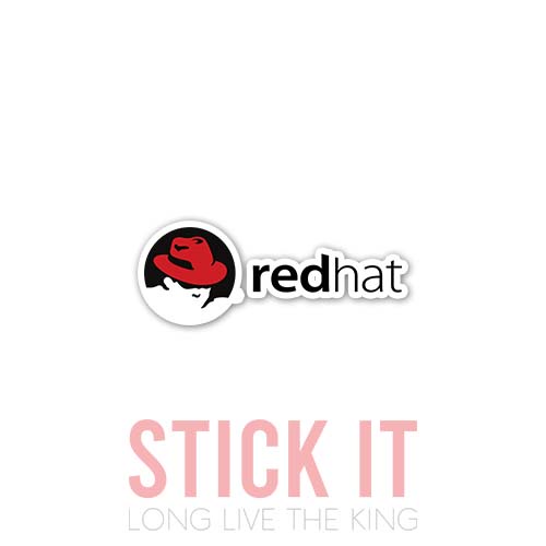 

Stiker sablon setrika DTF kaos baju sticker vinyl redhat linux 10