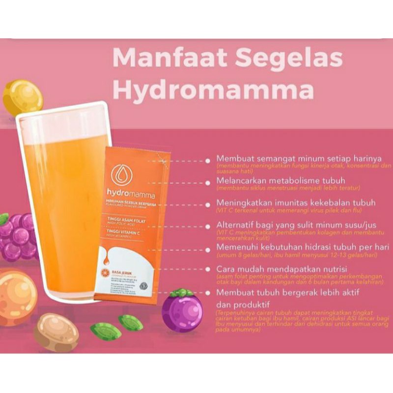 Hydromamma Expired 2024/Hidromama/hidromamma/hydromama [ISI 12 Pcs] Minuman Ibu Hamil/promil/Nutrisi IBU HAMIL/PROMIL/Asam folat/tinggi Vit C