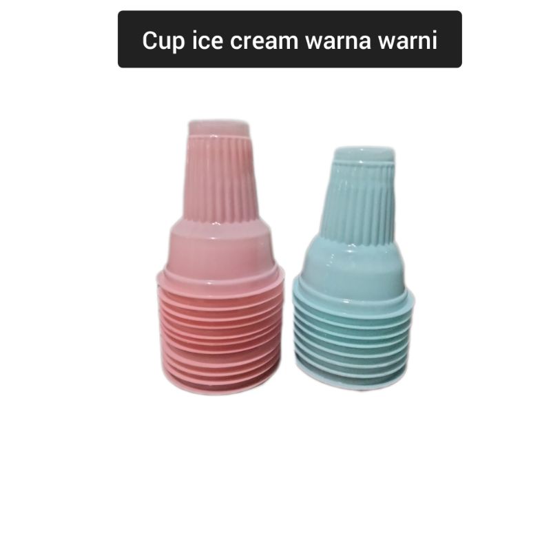 Cup Plastik Warna, Cup Ice Cream, Cup Monas