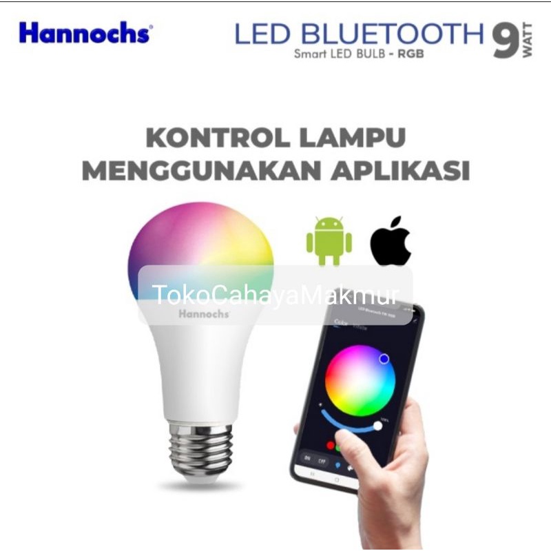 Hannochs Bola Lampu LED Smart Bluetooth 9w 9watt - Lampu Bluetooth RGB