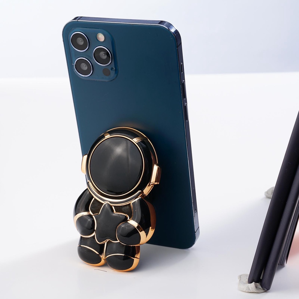 Bracket Dudukan Handphone Universal Model Lipat Bahan Plastik Bentuk Astronot 6D