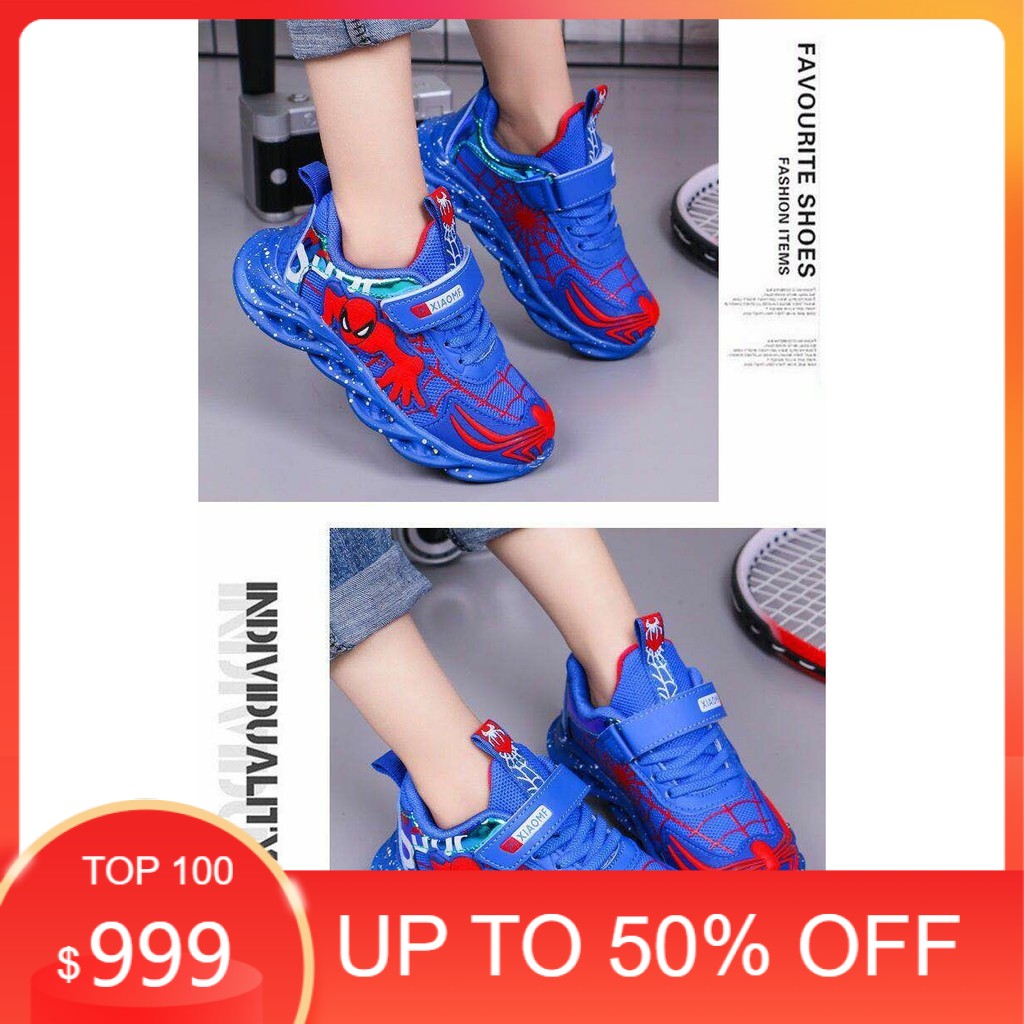 Sepatu Spiderman led model terbaru 2020 / sepatu anak laki-laki LED import