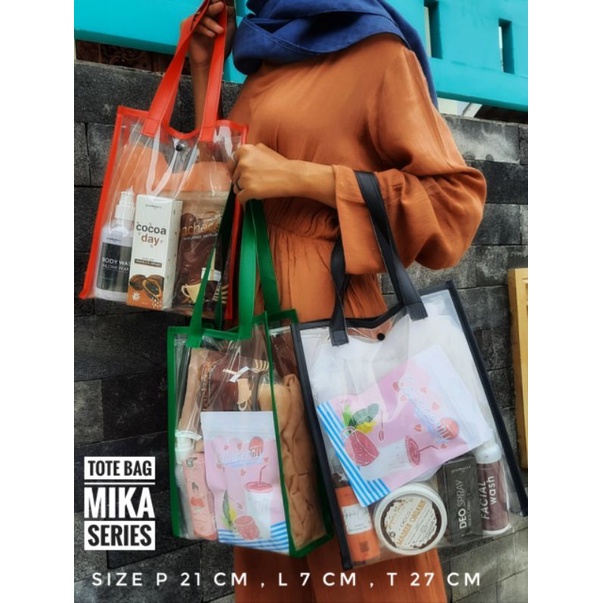 TOTEBAG MIKA/TAS KOSMETIK MIKA TRANSPARAN SERBAGUNA