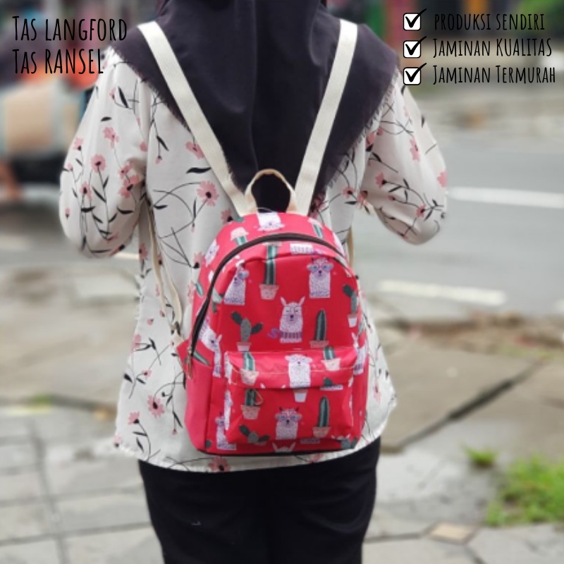 Tas Ransel Mini Backpack Punggung Bahu Multifungsi Stylish Backpack Remaja Dewasa Sekolah Kuliah Kerja Traveling Kekinian Terbaru Murah Bagus Waterproof Model Fashion Korea Import Lokal Original Perempuan