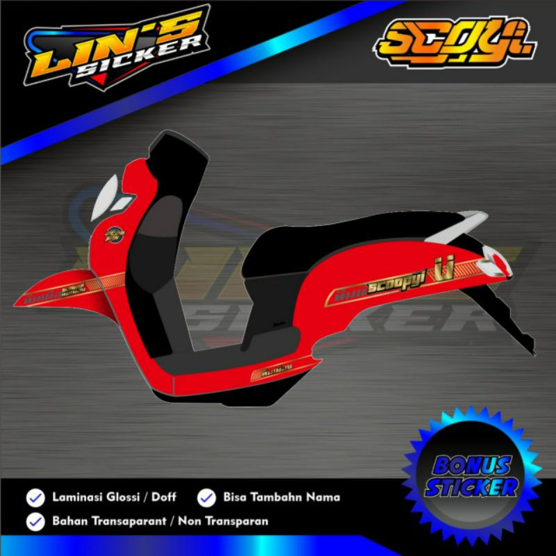 striping transparan scoopy new 2018 gold s