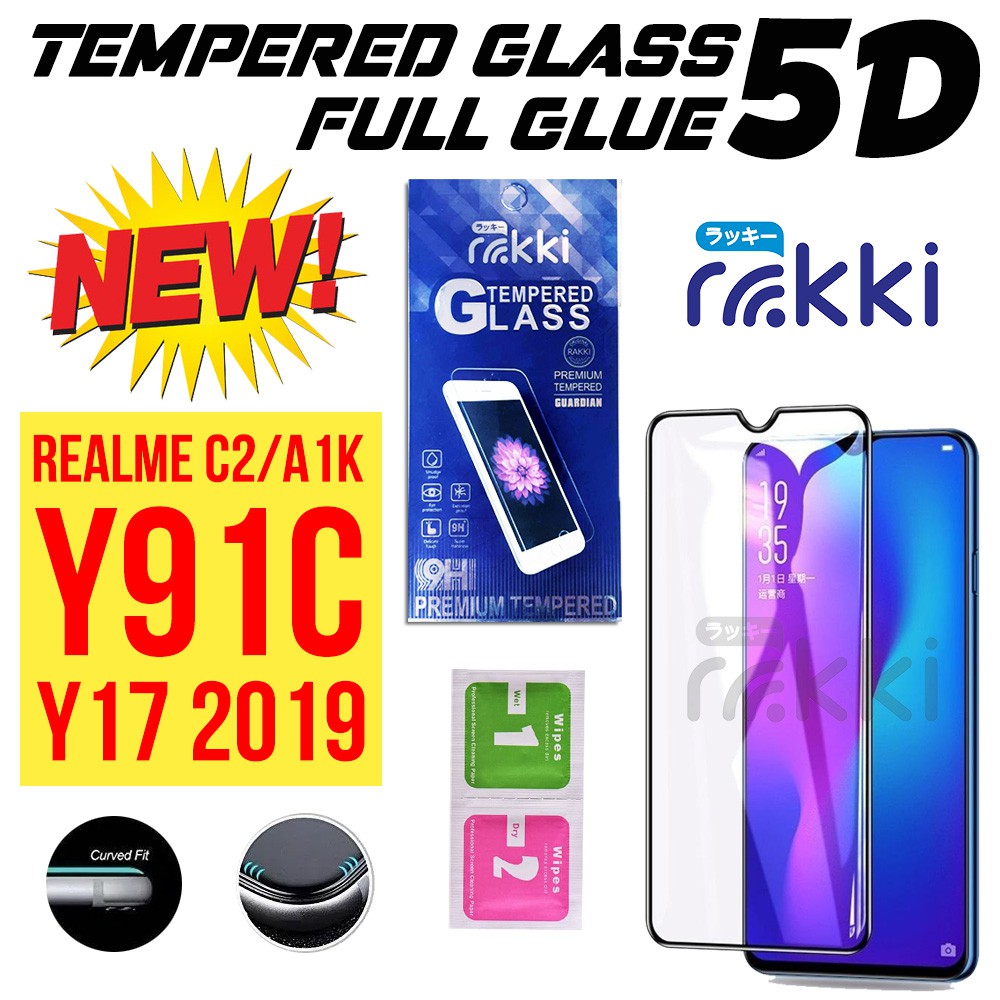 Tempered Glass 5D Rakki Full Layar XIAOMI 9  6x / A2 pocophone F2 8  8 lite  A3