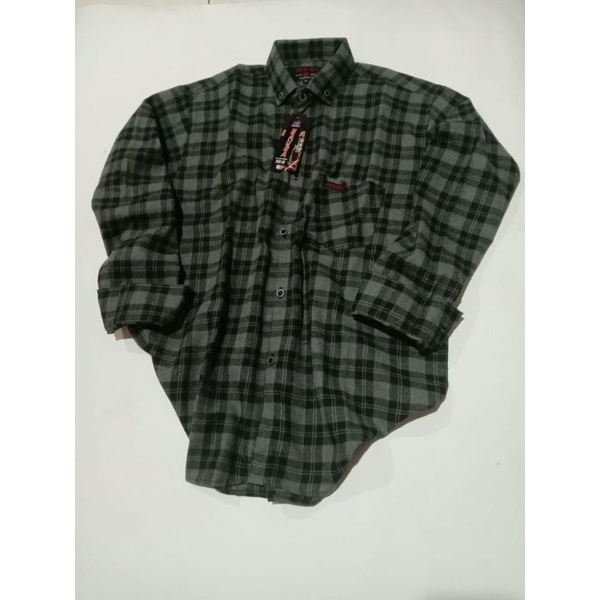 Kemeja flanel pria lengan panjang atasan wanita import kemeja flanel baju wanita terbaru kekinian-F3