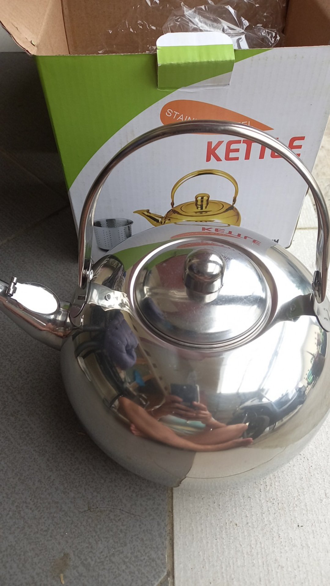 Ketel / Teko / Ceret / Tea Mini Pot Emas 18cm Stainless Plus Saringan