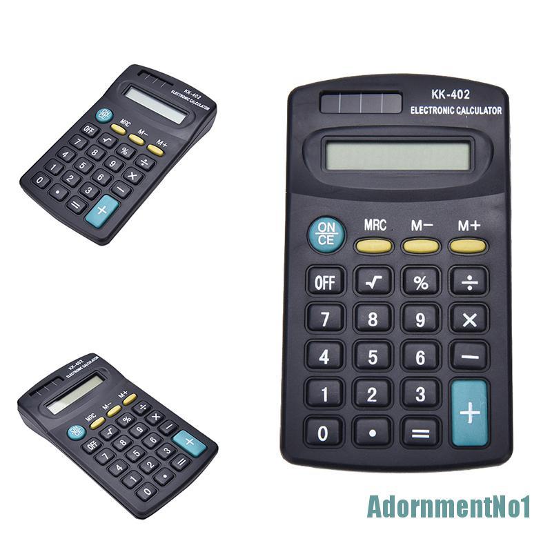 (AdornmentNo1) Kalkulator Saku Mini 8 Digit Tenaga Baterai Untuk Sekolah / Kantor