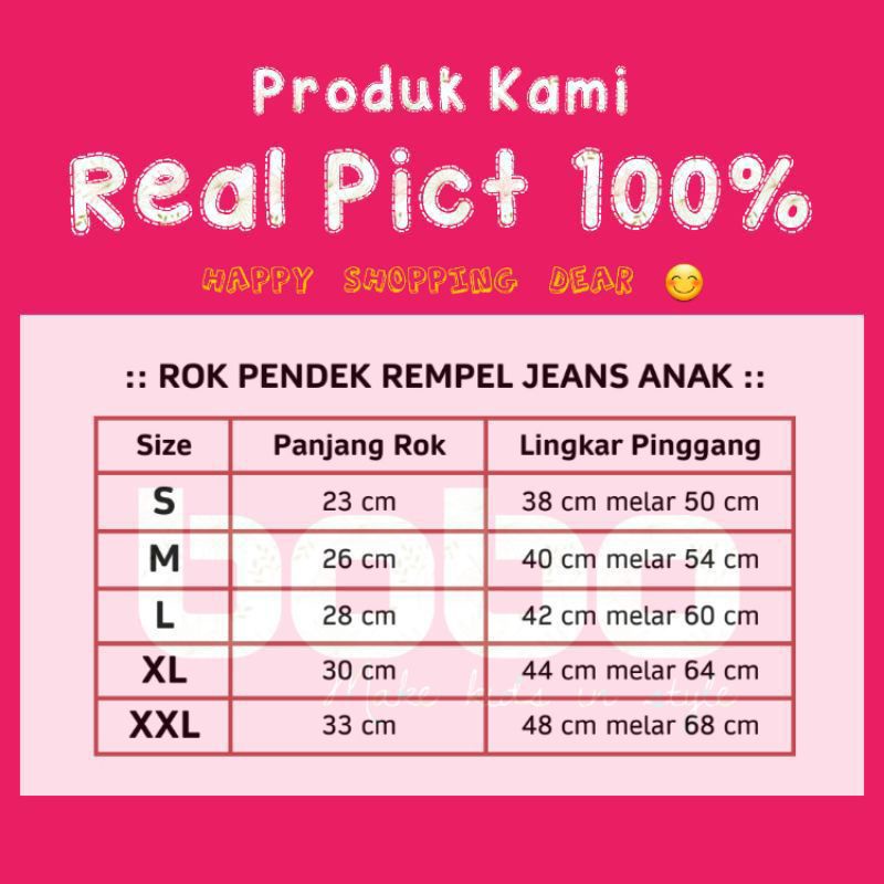 ROK JEANS PENDEK ANAK REMPEL USIA 1-7 TAHUN