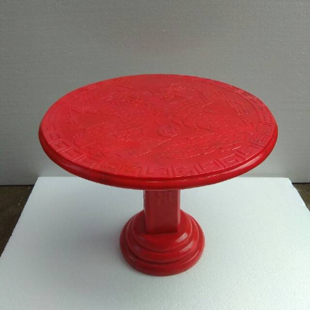 Giok merah meja bulat naga chna