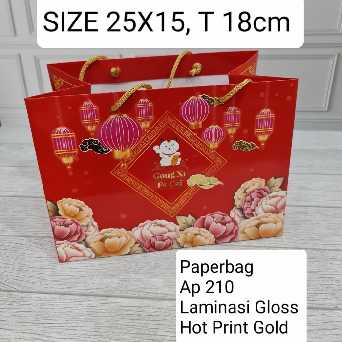 

BISA COD Paperbag Imlek Size 25x15, t18cm / Paper Bag Chinese New Year MURAH
