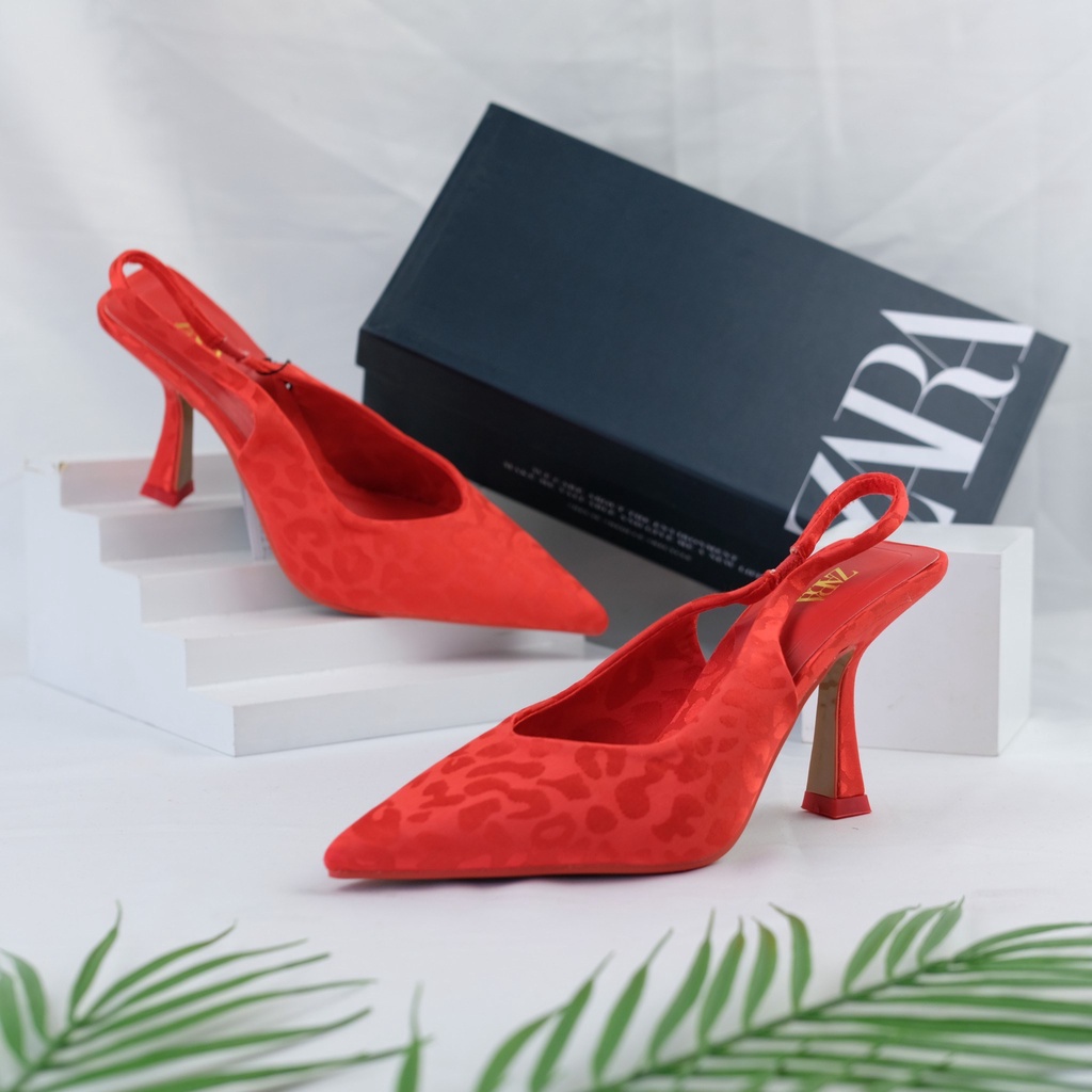 [7.7 Boombastis Sale⚡] - SEPATU WANITA MOTIF MULES HIGH HEELS ZS431 PREMIUM IMPORT