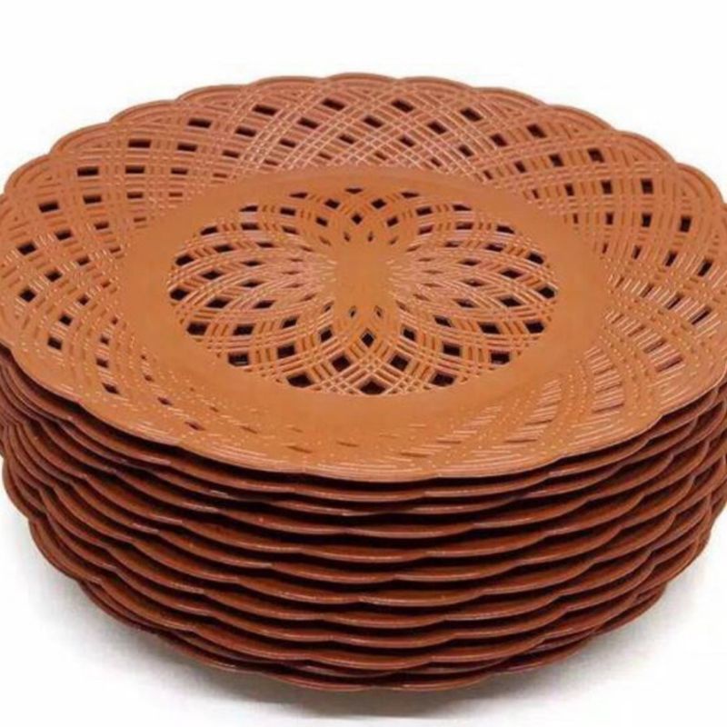 Piring Rotan Anyam Plastik Piring Rotan Motif Anyaman