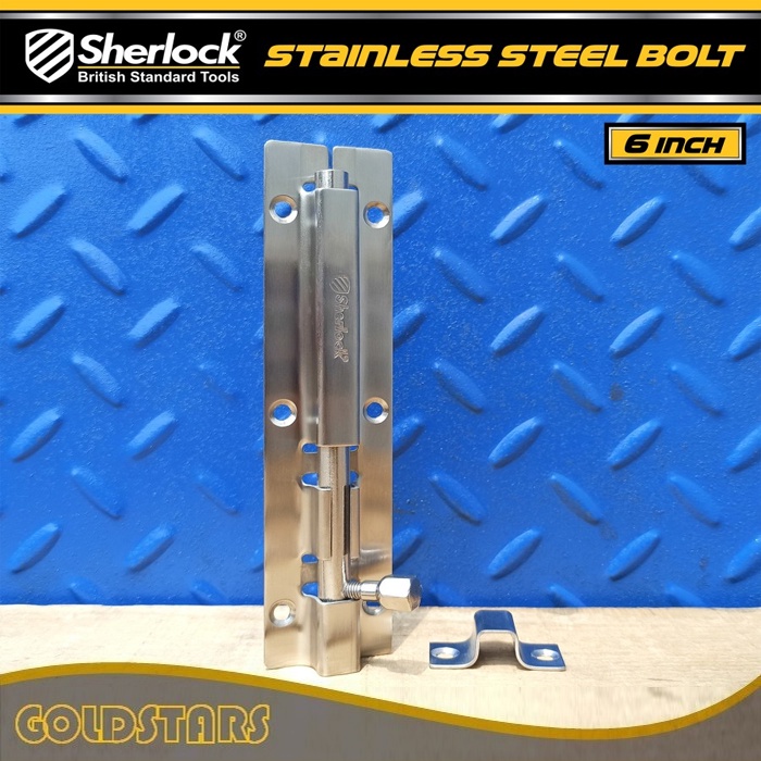 Grendel Slot Kunci Pintu 6 inch Sherlock Stainless Steel