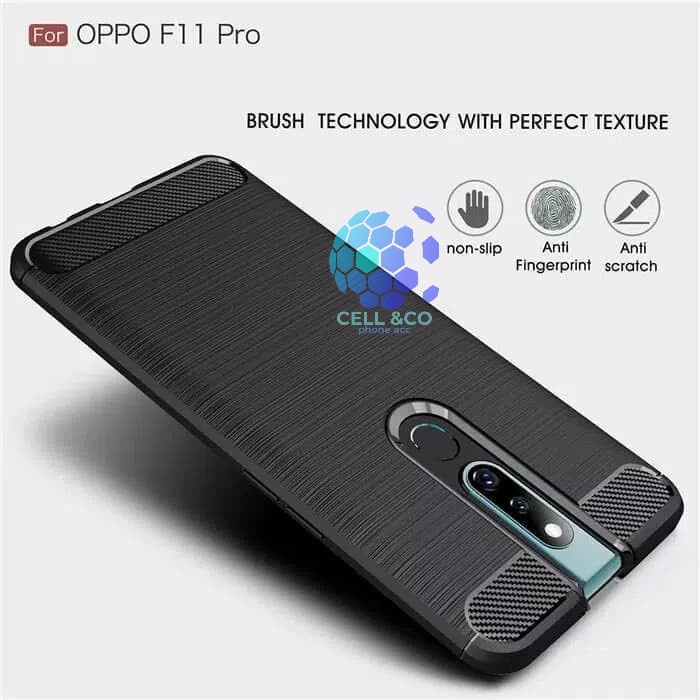 CASE CARBON OPPO F11 PRO casing hp silikon softcase case premium carbon cover