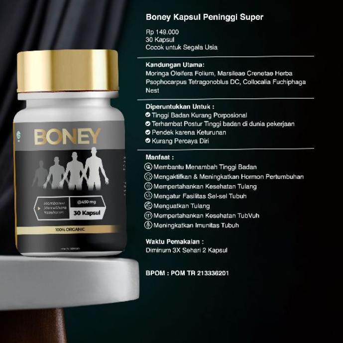 「Mall✔️」 BONEY KAPSUL PENINGGI HERBAL ASLI 100% ORIGINAL OBAT PENINGGI BADAN DEWASA REMAJA SUPER CEP