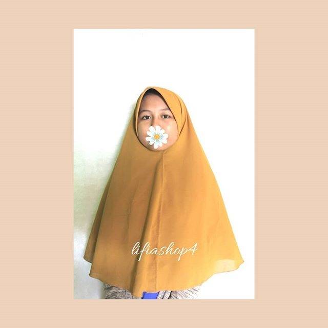 Causha hijab ( mustard ) hijab bolak balik