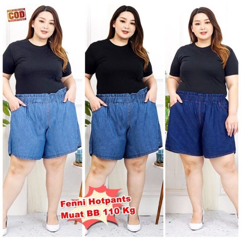 HOTPANS JEANS JUMBO/CELANA PENDEK WANITA MUAT BB 100kg