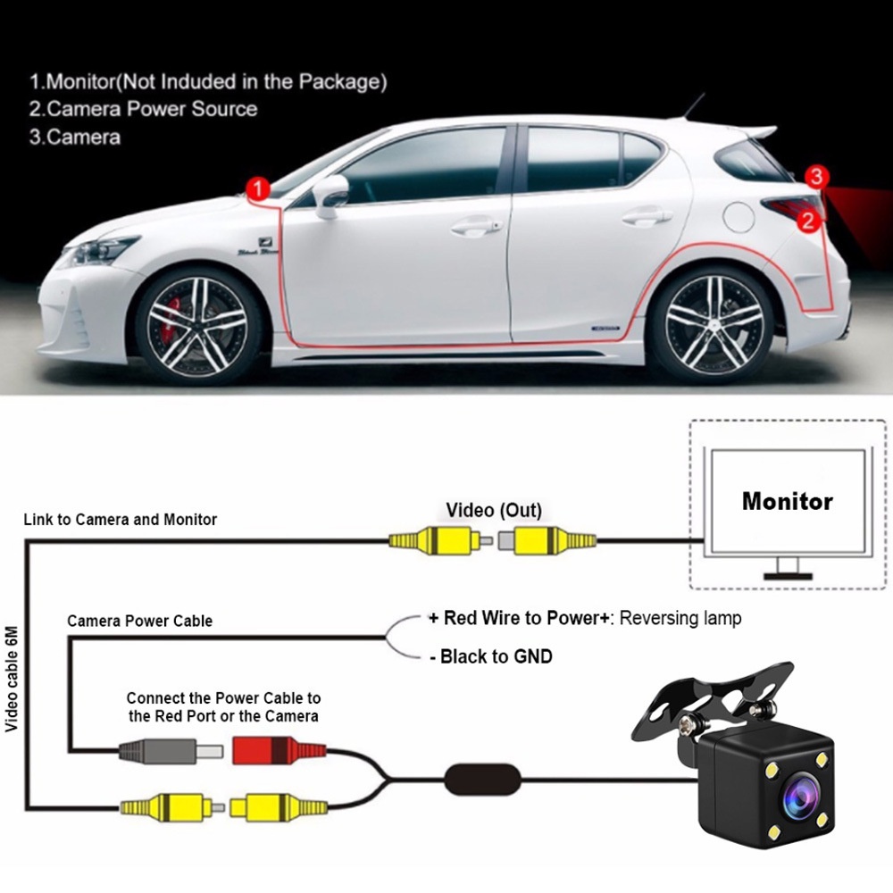 KAMERA ATRET Kamera Belakang Mobil Camera Mundur 4 Led Kamera Mundur KAMERA PARKIR MOBIL