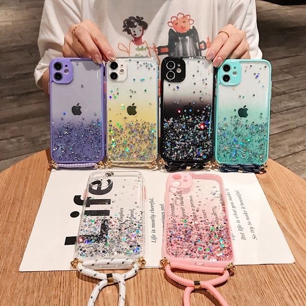 CASING FOR SAMSUNG NOTE 20 ULTRA S20 S20 FE S20 PLUS S20 ULTRA S21 FE CASE LENS GLITTER LANYARD CAME