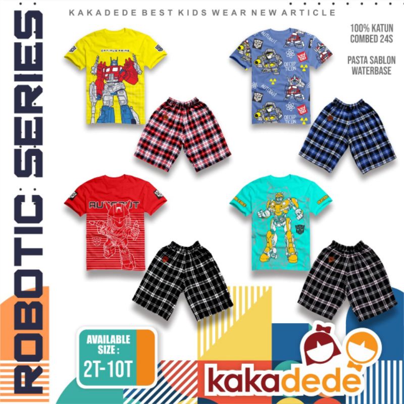 Roboti Series by Kakadede/ Baju anak/ Setelan kaos anak/ setelan anak laki-laki