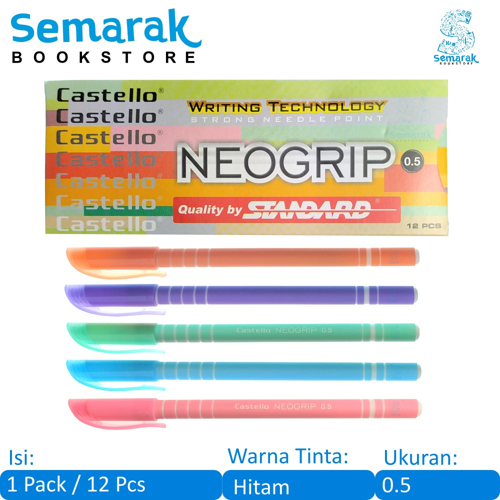 

Standard Castello Neogrip Pulpen 0.5 [1 Pack/12 Pcs]