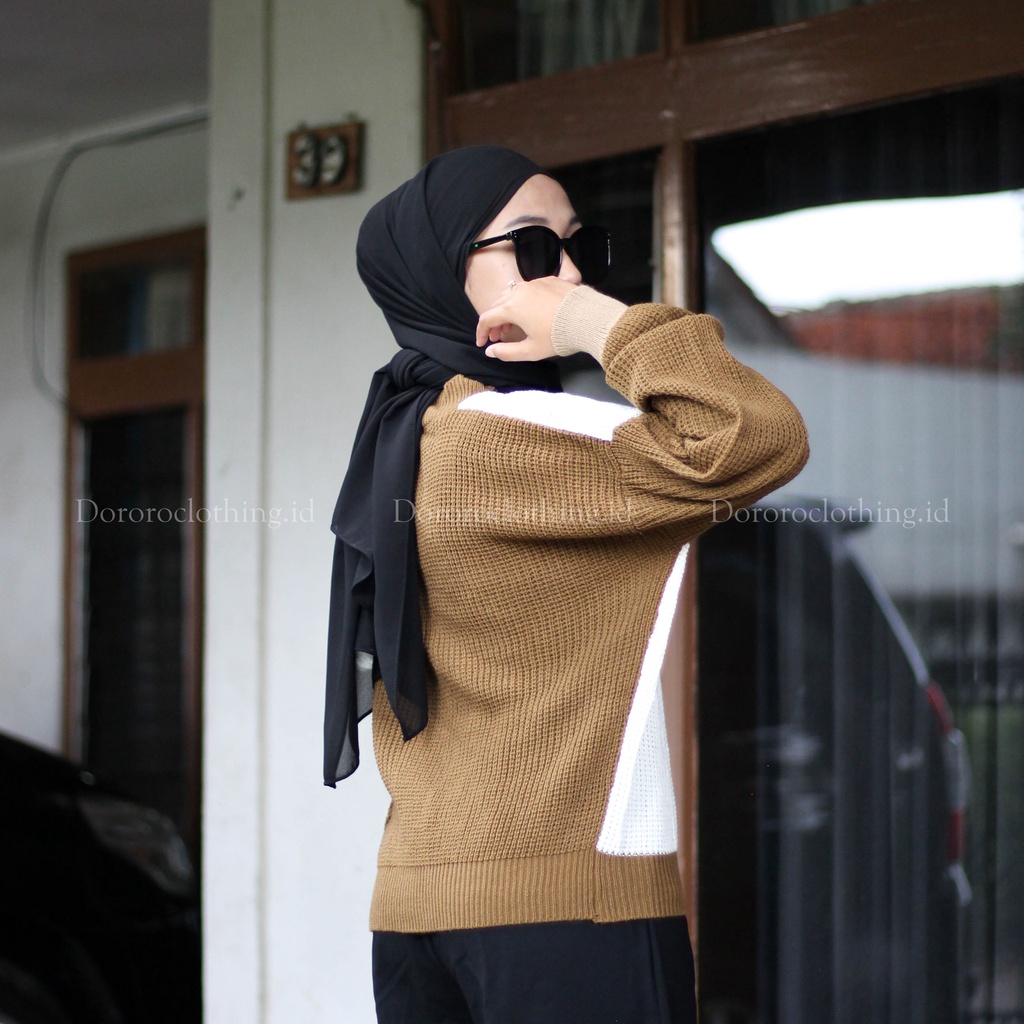 Kardigan Rajut Kancing Jumbo Cardigan Rajut Oversize Warna Mix Kombinasi