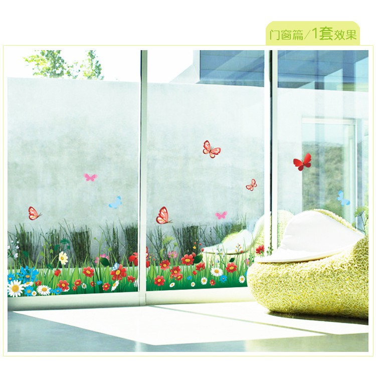 RELIZA WALLSTICKER RUMPUT BUNGA FLOWER GREEN GRASS AY7186 STIKER DINDING WALL STICKER