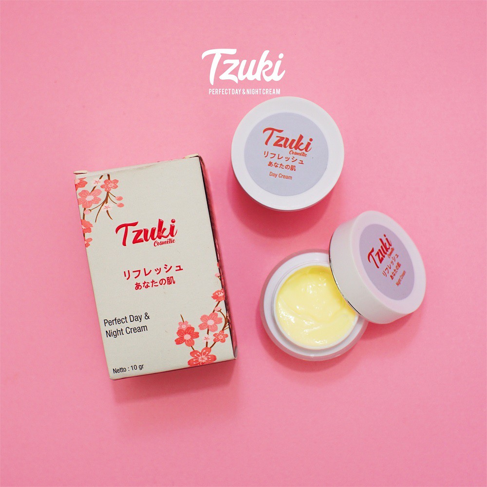 Cream TZUKI Original Pemutih Wajah Alami Penghilang Flek Siang Malam 100% Halal