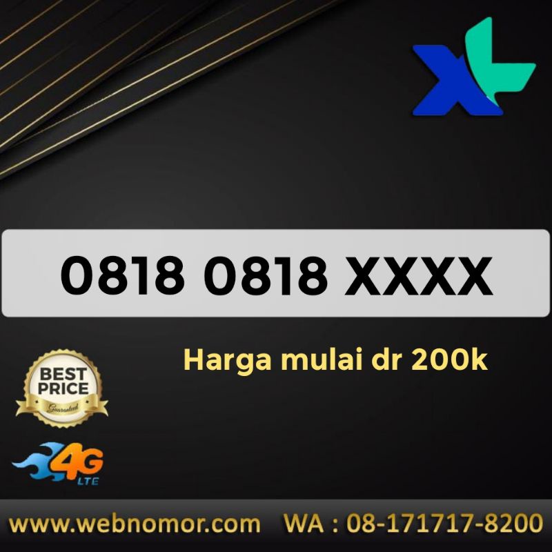 Nomor Cantik XL 0818 0818 XXXX
