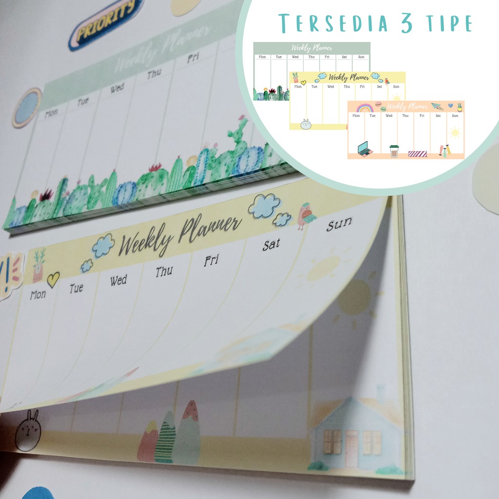

Memo Pad / Note Pad Aesthetic - Cute Weekly Planner ( bisa COD )