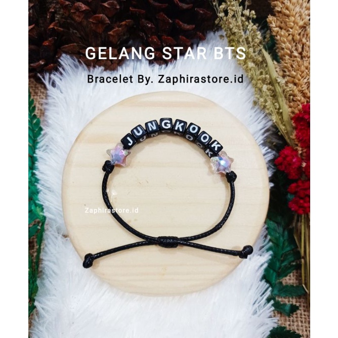 GELANG STAR BTS ^ GELANG TALI CUSTOM BTS Model SERUT Tali Korea 2mm