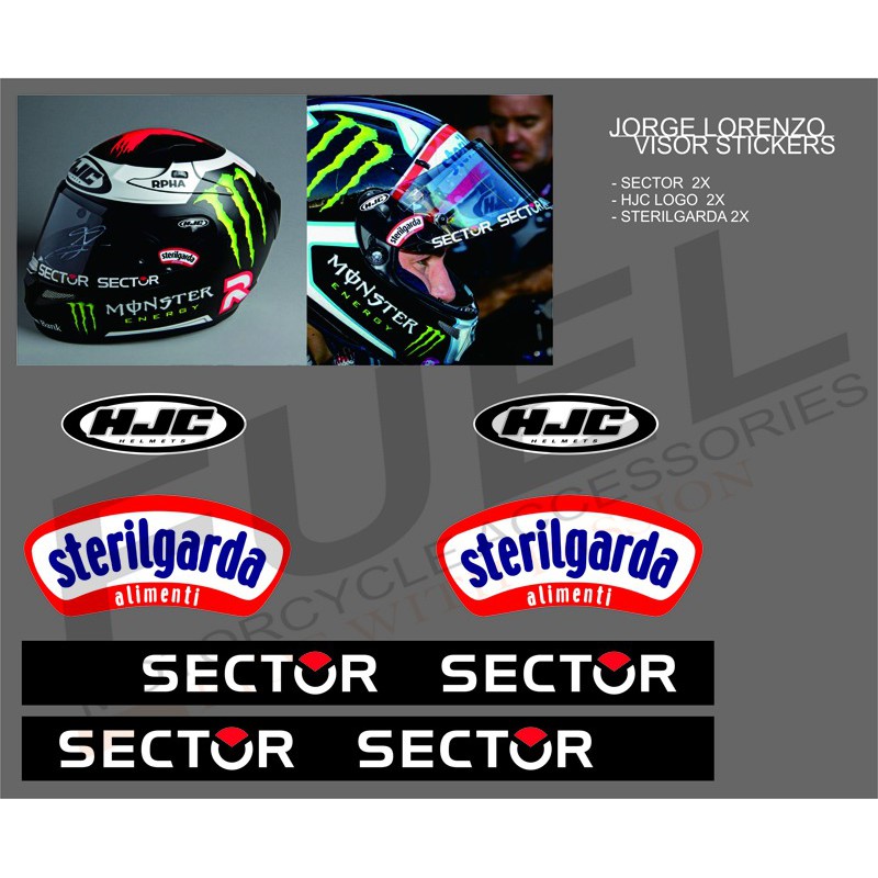 Sticker/Stiker Visor Helm - 99 JORGE LORENZO - HJC