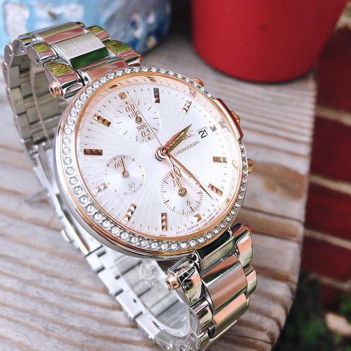 Seiko Original SNDV44P1 Ladies Chronograph Jam Tangan Wanita SNDV44