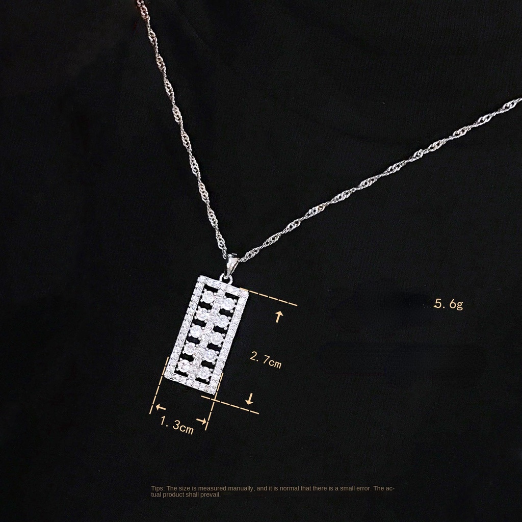 Kalung Dengan Liontin Abacus Bahan Stainless Steel Untuk Wanita