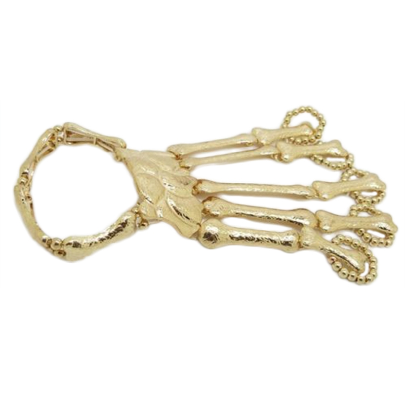 Exaggerated Bracelet Hand Chain Creative Metal Skeleton Finger For Halloween Party