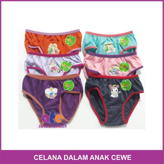 AT004-6 pcs Celana dalam anak karakter IC/celana dalam anak perempuan