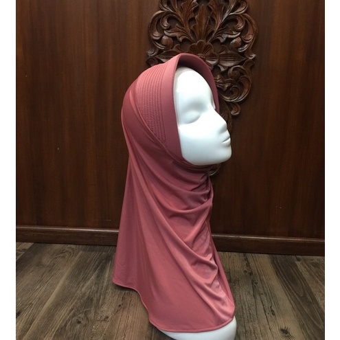 Hijab Sport Linear. Bergo Pendek, Bergo Sekolah-dusty