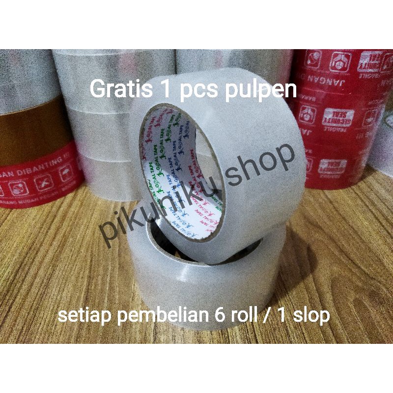 

lakban bening 2 inch 45 mm x 100 yard goal tape opp kuat tebal 45 micron waterbase isolasi