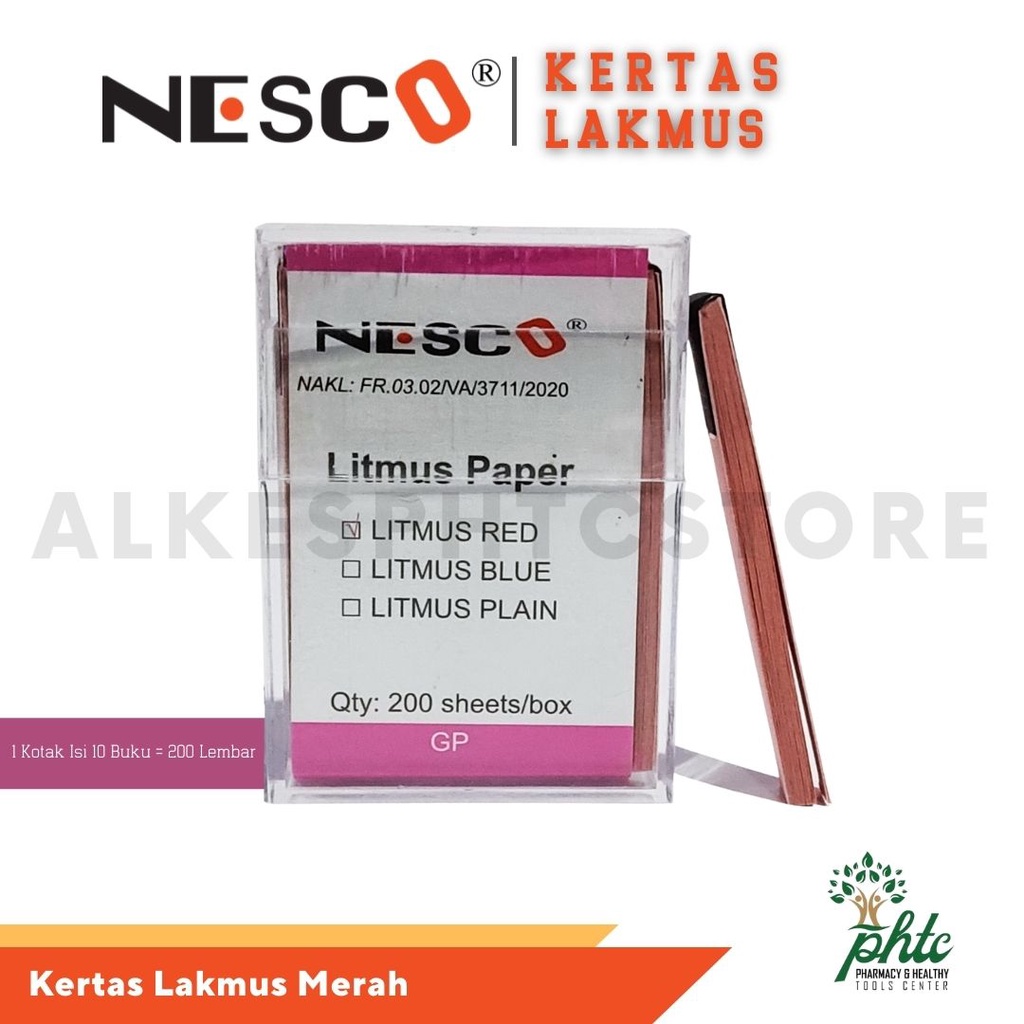 NESCO Kertas Lakmus Merah 1 Kotak 200 Lembar - Merah