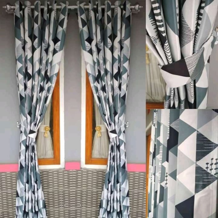 GORDEN MINIMALIS MOTIF AMANDA LEBAR 140 TINGGI 200CM