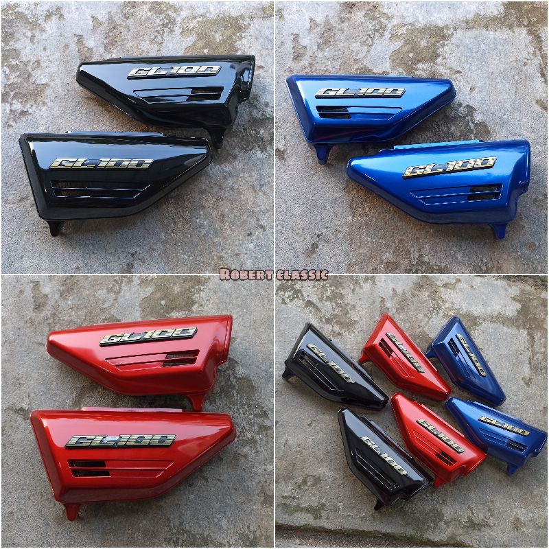 Tutup Box Aki Cover Tempong Aki Gl 100 Merah Hitam Biru Termurah