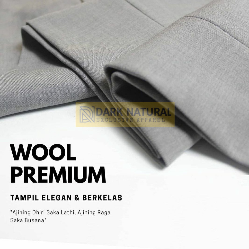 Celana Kerja Formal Wanita Slimfit Bahan Semi Wol Pinggang Full Karet dan Regular Resleting