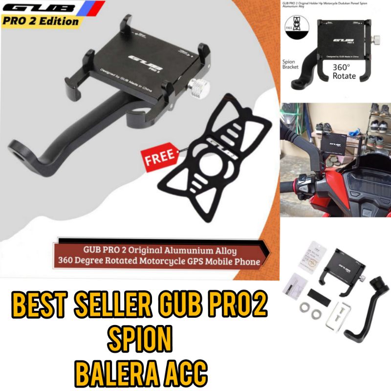 GUB PRO 2 HOLDER HP GPS FILANO FAZZIO VARIO ADV PCX AEROX XMAX SCOOPY GENIO BEAT DLL UNIVERSAL SEMUA MOTOR