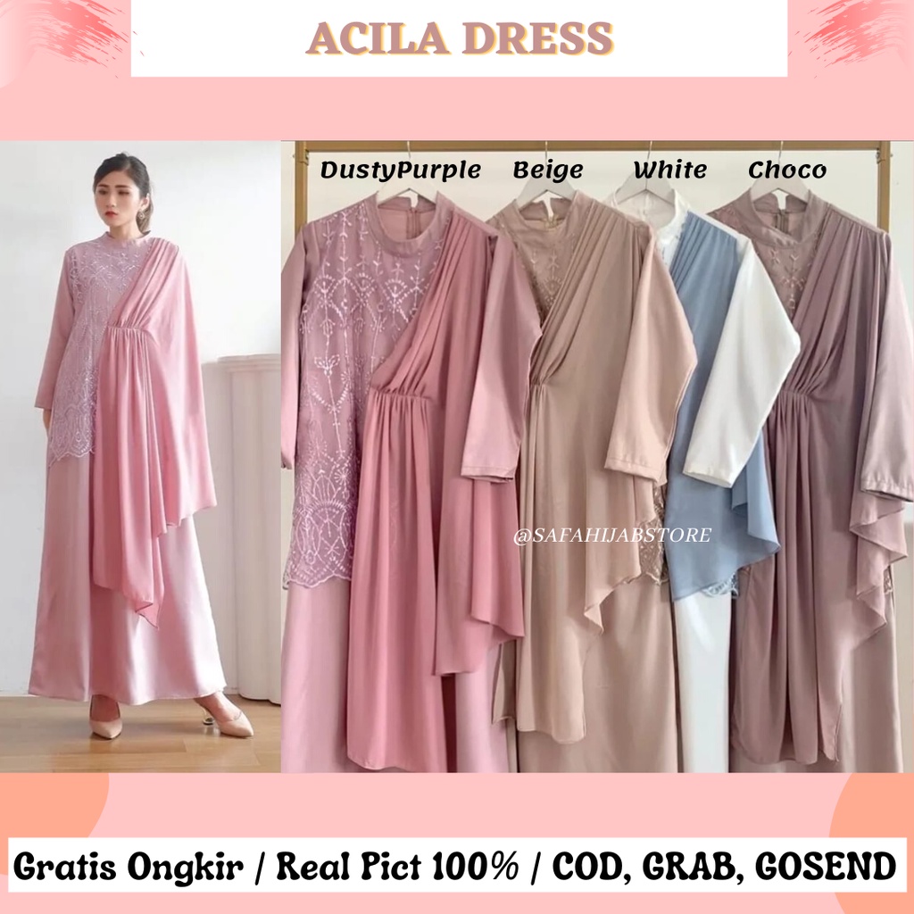 ACILA DRESS / DRESS LAMARAN / SERAGAMAN / BRIDESMAID / DRESS PESTA